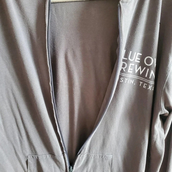 Blue Owl Brewing Company grey zip hoodie from brewery in Austin, Texas Size L - Picture 10 of 11